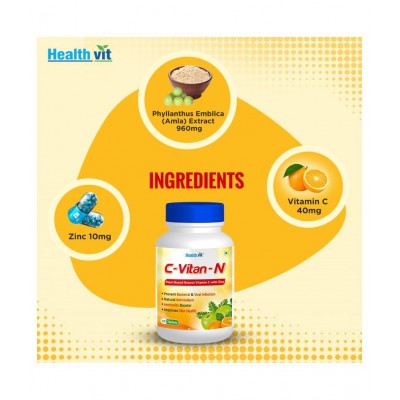HealthVit C-Vitan-N Vitamin C Zinc1000mg 60 no.s Vitamins Tablets