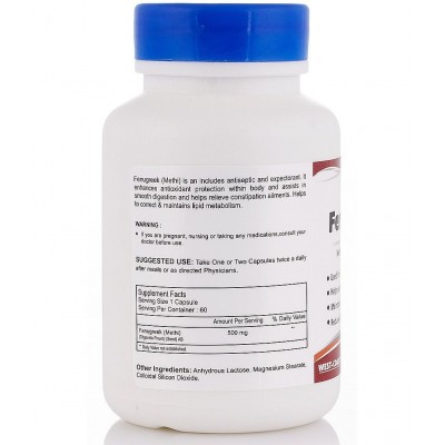HealthVit Fenugreek Powder 500mg 60 Capsules (Pack Of 2) For Diabetic Care