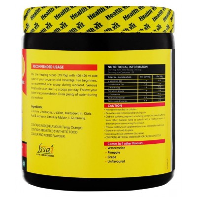 HealthVit Fitness BCAA , Powder Tangy Orange Pre/PostWorkout 400 gm