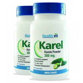HealthVit KAREL Karela Powder 300 mg 60 Capsules (Pack Of 2)