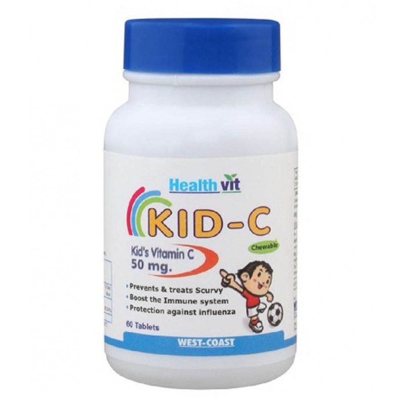 HealthVit KID-C Kidâs Vitamin-C Chewable 60 Tablets (Pack Of 2)