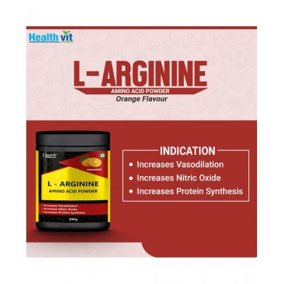 HealthVit L-Arginine Amino Acid Powder 200gm Energy Drink for Adult 200 gm