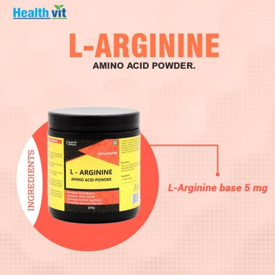 HealthVit L-Arginine Amino Acid Powder Muscle Building & Endurance- 200 gm
