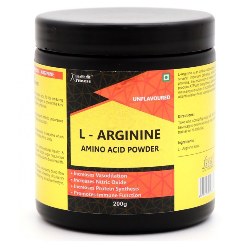 HealthVit L-Arginine Amino Acid Powder Muscle Building & Endurance- 200 gm