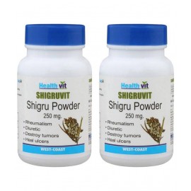 HealthVit SHIGRUVIT 100% Pure Shigru Powder 250mg 60 Capsules - Pack of 2