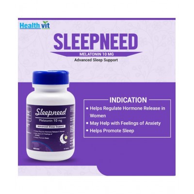 HealthVit Sleepneed Melatonin 10 mg Advanced Sleep Support - 60 Tablets 60 no.s Vitamins Tablets