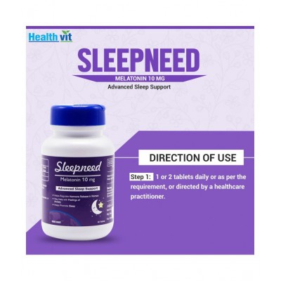 HealthVit Sleepneed Melatonin 10 mg Advanced Sleep Support - 60 Tablets 60 no.s Vitamins Tablets