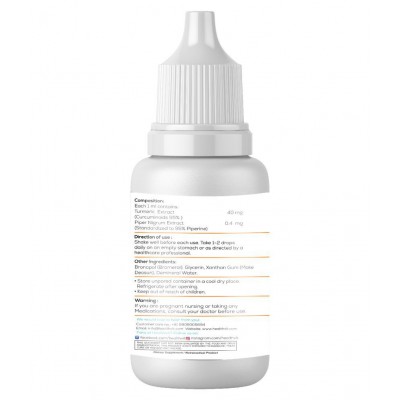 HealthVit Turmeric Curcumin With Piperine Drops Liquid 30 ml