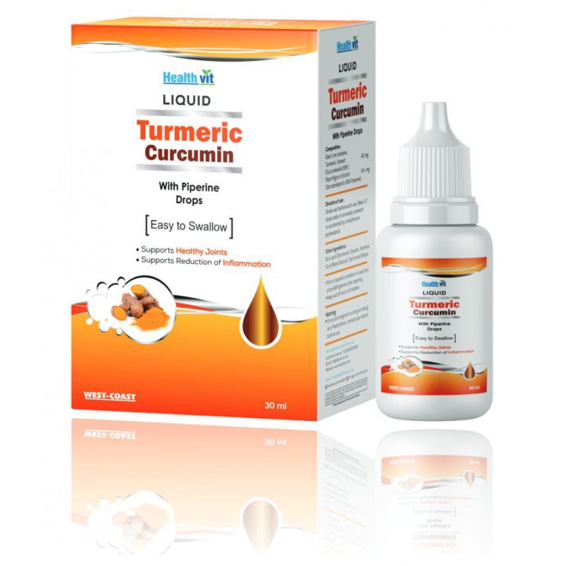 HealthVit Turmeric Curcumin With Piperine Drops Liquid 30 ml