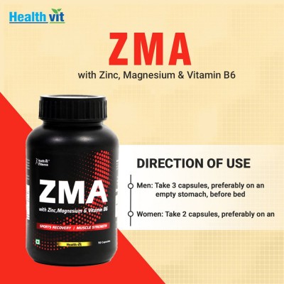 HealthVit ZMA Nightime Recovery Support - 90 Capsules 90 no.s