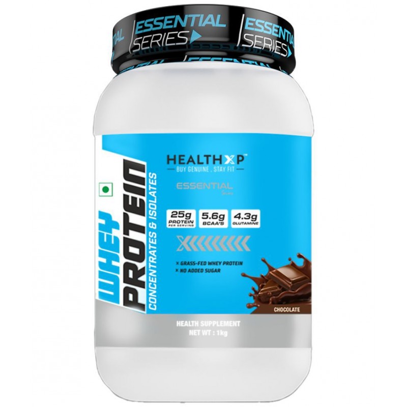HealthXP -  Whey Protein  Whey Protein Powder ( 1 kg , Chocolate - Flavour )