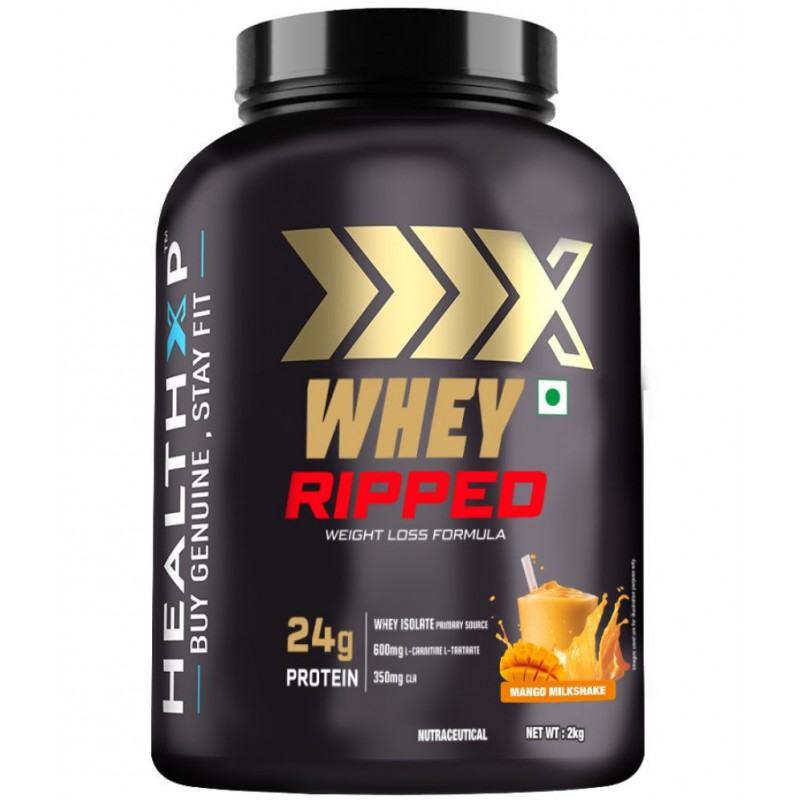 HealthXP -  Whey Ripped  Whey Protein Powder ( 2 kg , Mango - Flavour )