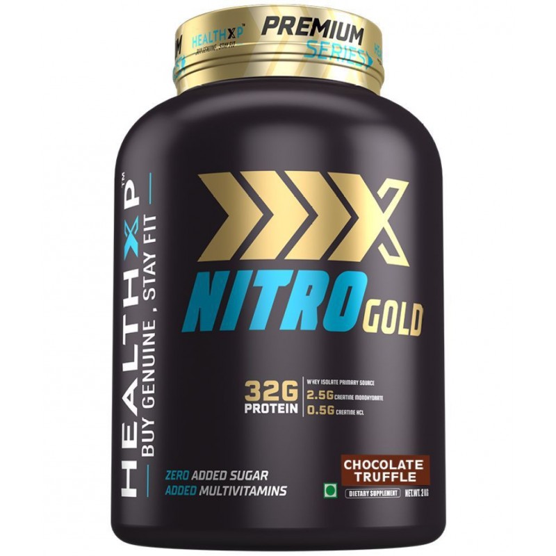 HealthXP NITRO GOLD, (32g Protein, 2g Creatine Monohydrate) 2 kg