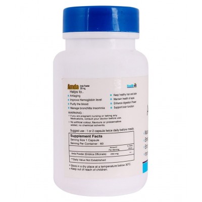 Healthvit Amda Amla Powder 250mg 60 Capsules - Pack Of 5