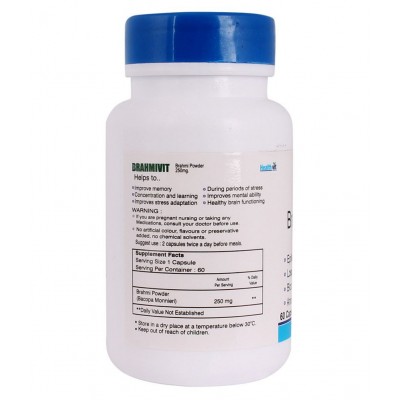 Healthvit Bramhivit Bramhi Powder 250Mg 60 Capsules