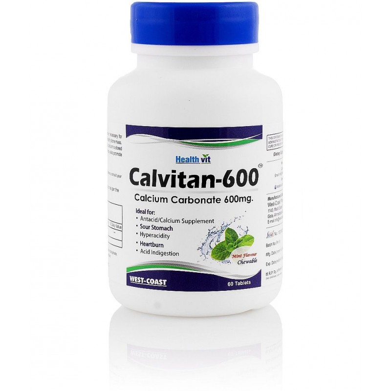Healthvit Calvitan-600 Calcium Carbonate 600mg 60 Tablets