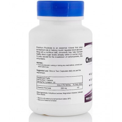 Healthvit Chromium Picolinate 200 mg 60 Capsules -Pack of 2