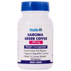 Healthvit Garcinia Cambogia + Green Coffee 500mg Extract 60 Capsules
