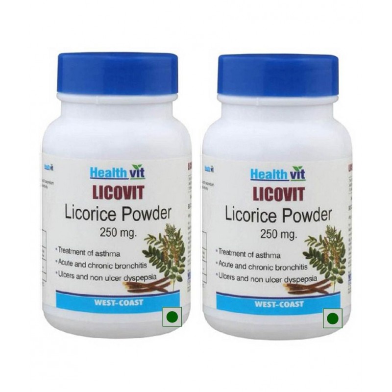 Healthvit Licovit Licorice Powder 250mg 60 Capsules - Pack of 2