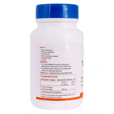 Healthvit Turmeric Powder 400mg 60 Capsules