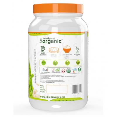 HealthyHey Organic Raw Pea & Brown Rice Protein Isolate 1 kg Powder
