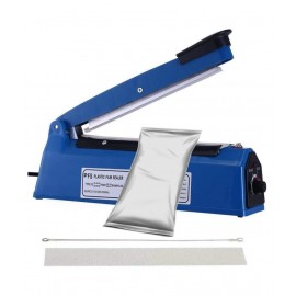 Heat Sealing Machine for Plastic Bag 8 Inch Packing Machine Packaging Bag Seal Hand Home Polithin Impulse Electric Manual Plastic Sealer Machines, Color-Blue/Multicolor (10 Inch, 250MM)