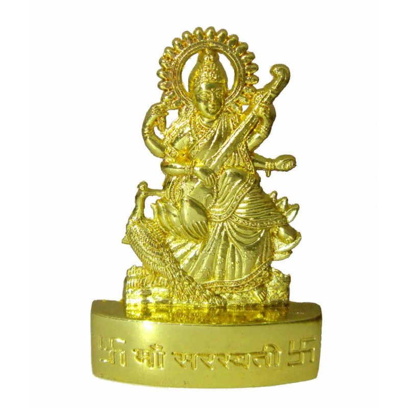 Heaven Decor Golden Saraswati God Idols