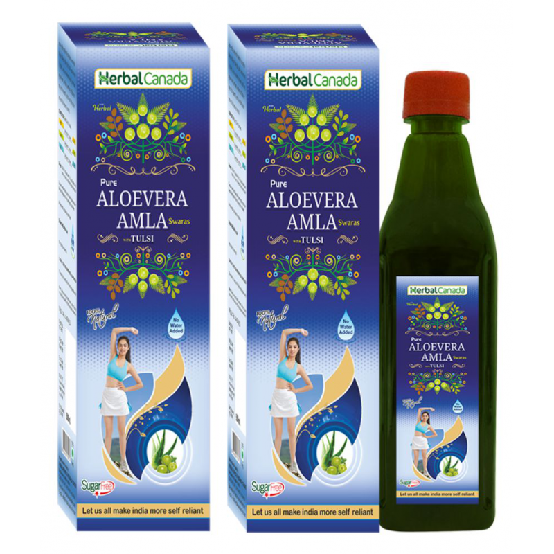 Herbal Canada Aloevera Amla Liquid 1 l Pack Of 2