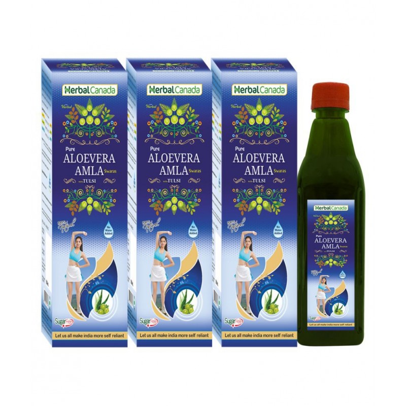 Herbal Canada Aloevera Amla Liquid 1 l Pack of 3