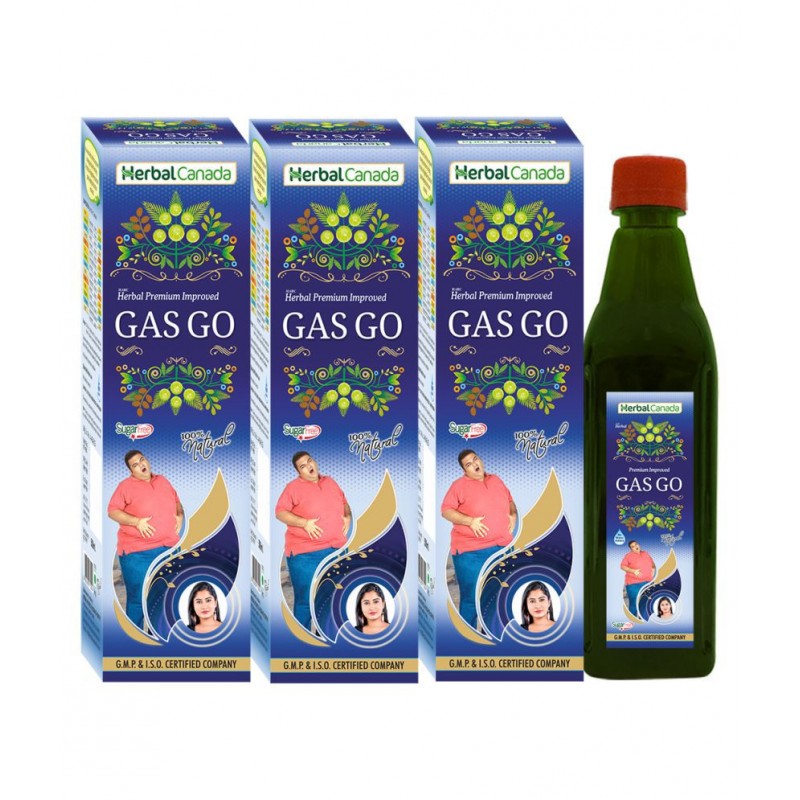 Herbal Canada Gas Go Liquid 500 ml Pack of 3