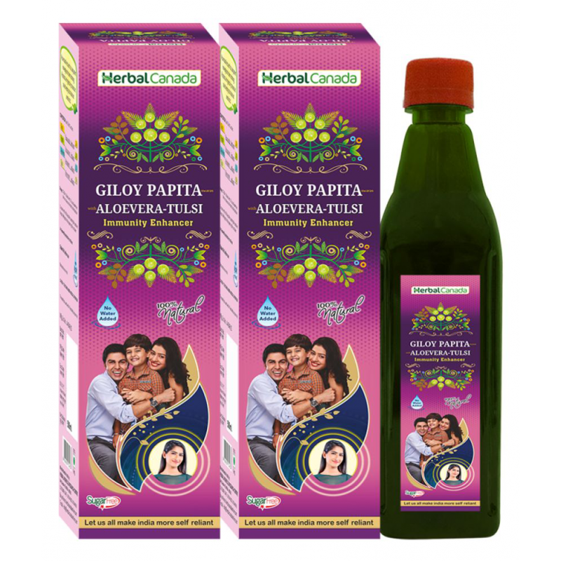 Herbal Canada Giloy Papita Ras Liquid 500 ml Pack Of 2