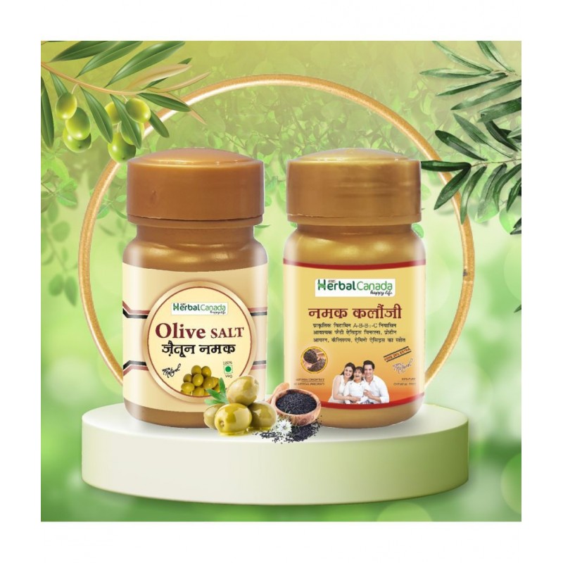 Herbal Canada Jaitun Namak + Kalonji Namak | Combo Powder 60 gm Pack Of 2