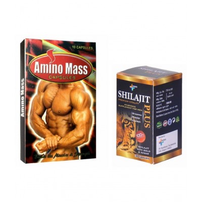Herbal Care Amino Mass 30 Capsule & Shilajit Plus Capsule 30 no.s