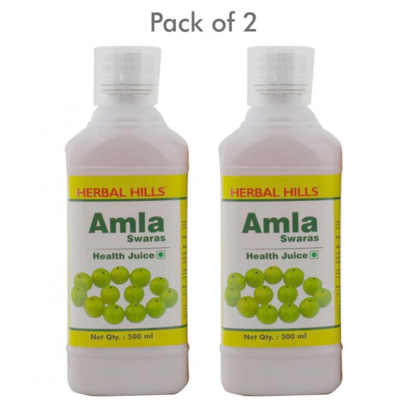 Herbal Hills Amla Swaras or Juice Liquid 500 ml Pack Of 2