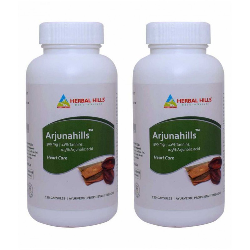 Herbal Hills Arjunahills - 120 (Pack of 2) Capsule 500 mg