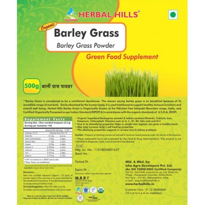 Herbal Hills Barley Grass Powder 500 gm Pack Of 1 Herbal Hills Barley Grass Powder 500 gm Pack Of 1