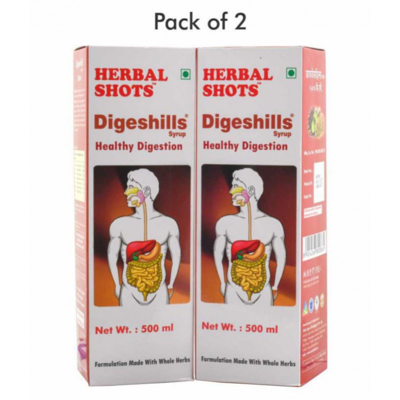 Herbal Hills Digeshills Herbal Shots Liquid 500 ml Pack Of 2