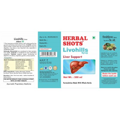 Herbal Hills Livohills Herbal Shots Liquid 500 ml Pack Of 2