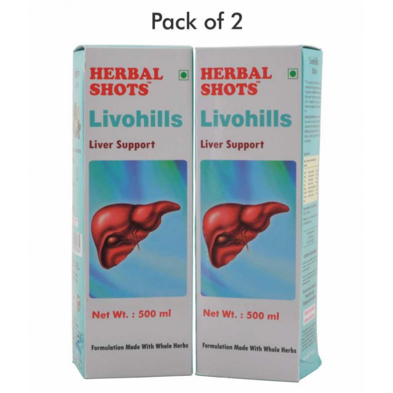 Herbal Hills Livohills Herbal Shots Liquid 500 ml Pack Of 2
