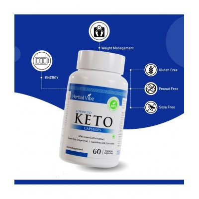 Herbal Vibe Keto Weight Loss Capsule Fat Burner Tablet 120 no.s Natural Pack of 2