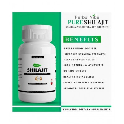 Herbal Vibe Shilajit Capsule Stamina Tablet & Power Capsule 120 no.s Pack Of 2 Herbal Vibe Shilajit Capsule Stamina Tablet & Power Capsule 120 no.s Pack Of 2