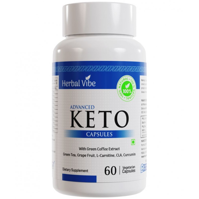 Herbal Vibe Weight Loss Tablet Fat Burner Capsule Keto Guru 60 no.s Natural Single Pack