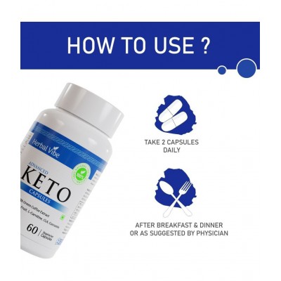 Herbal Vibe Weight Loss Tablet Fat Burner Capsule Keto Guru 60 no.s Natural Single Pack
