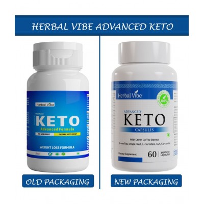 Herbal Vibe Weight Loss Tablet Fat Burner Capsule Keto Guru 60 no.s Natural Single Pack