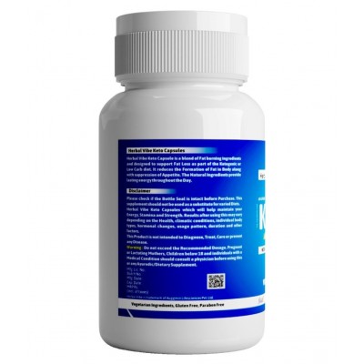 Herbal Vibe Weight Loss Tablet Fat Burner Capsule Keto Guru 60 no.s Natural Single Pack