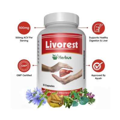 Herbus livorest | liver support Capsule 30 gm Pack Of 2