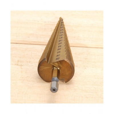 Hex Titanium Step Cone Drill Bit Hole Cutter 4-32MM HSS4241 For Sheet Metal