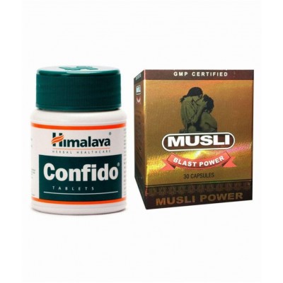 Himalaya Confido 60 Tablets & Dr Chopra  Musli Blast with EXtra Power Capsule 30 no.s