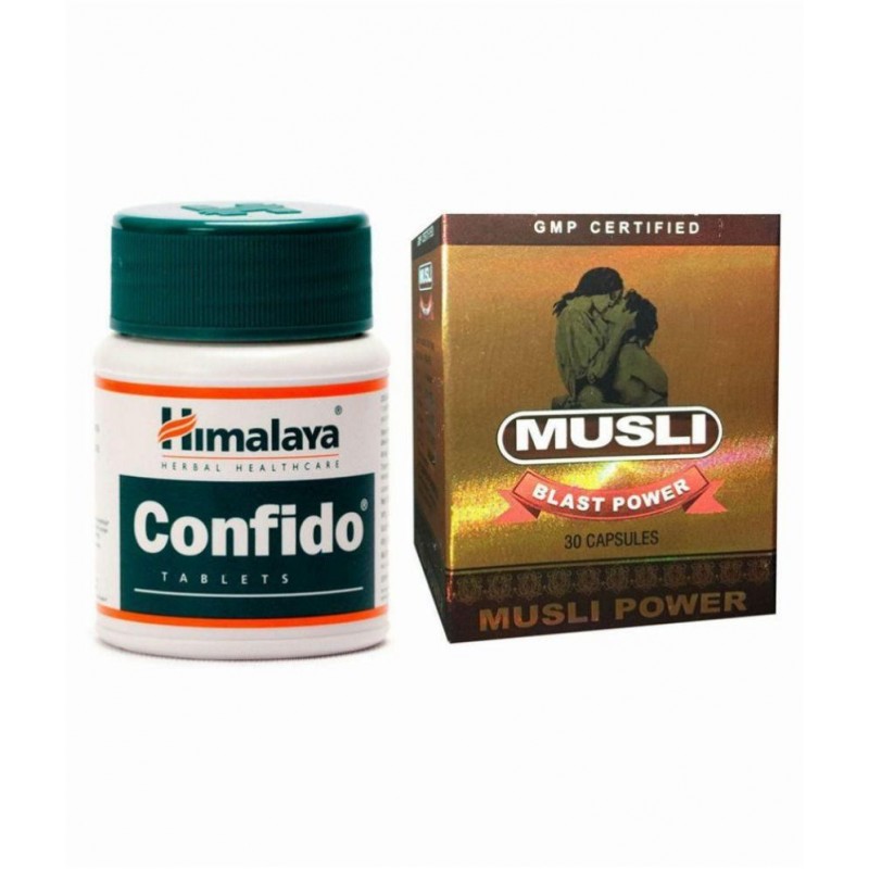 Himalaya Confido 60 Tablets & Dr Chopra  Musli Blast with EXtra Power Capsule 30 no.s