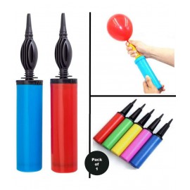 Hippity Hop Handy Air Balloon Pumps For Foil Balloons And Inflatable Toys Party Accessory (Set Of 1, Size 27Cm, Multi Color)